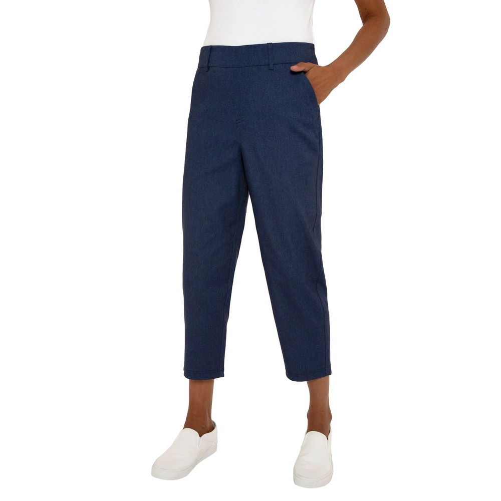 Mario Serrani Womens Pull-On Capri Blue Cropped Pants Size Large NEW